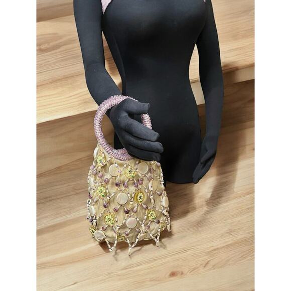 Vintage Mary Frances Beaded Floral Bucket Bag - Picture 6 of 9